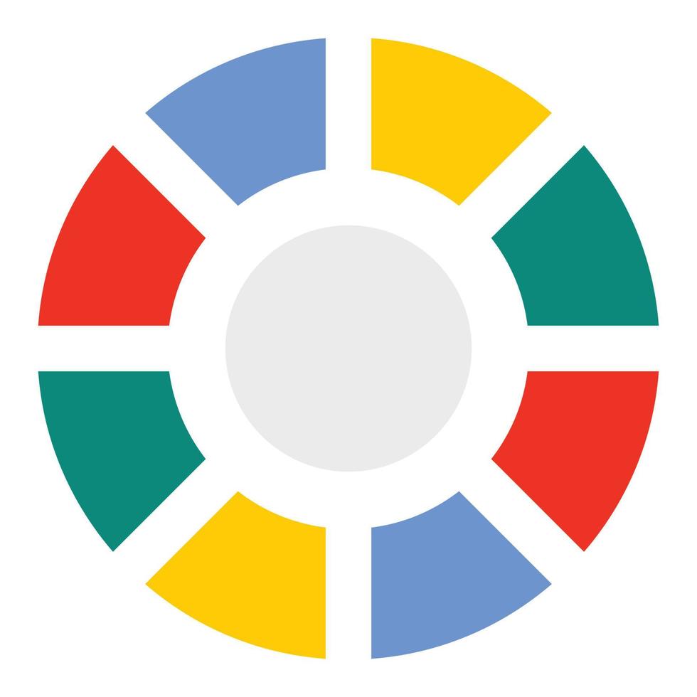 Pie chart icon, flat style vector
