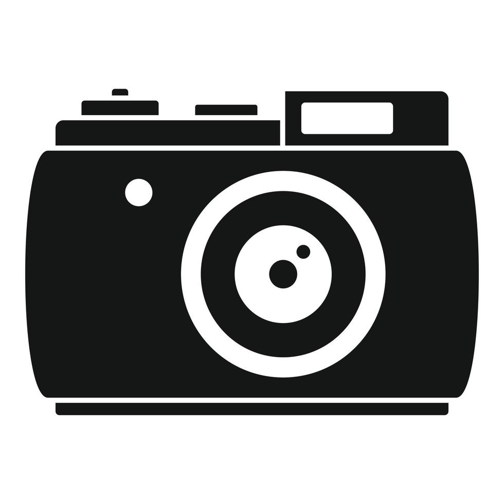 Retro camera icon, simple style vector