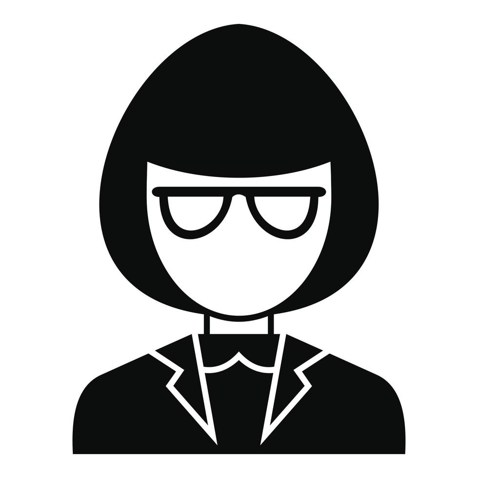 icono de guía de la mujer del museo, estilo simple vector