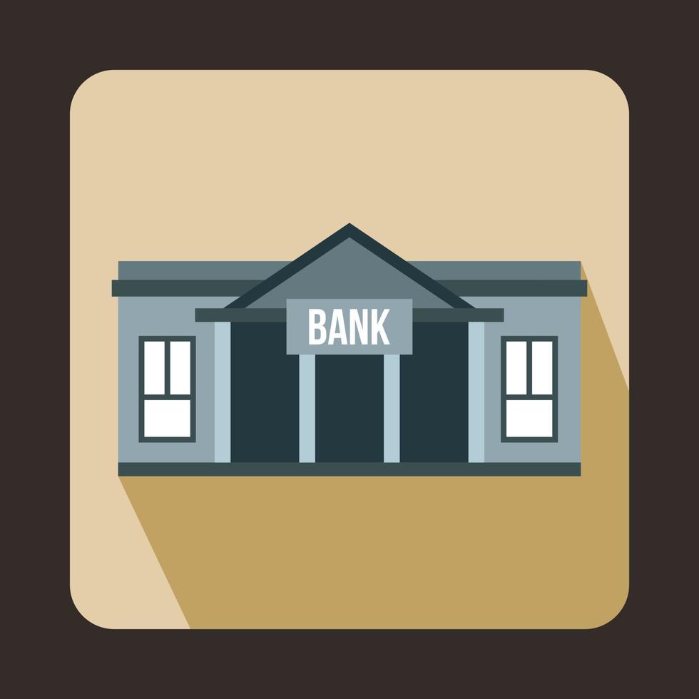 icono de edificio de banco en estilo plano vector