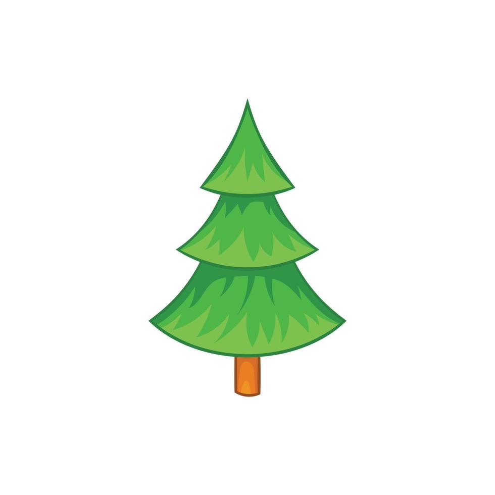 Fir tree icon in cartoon style vector