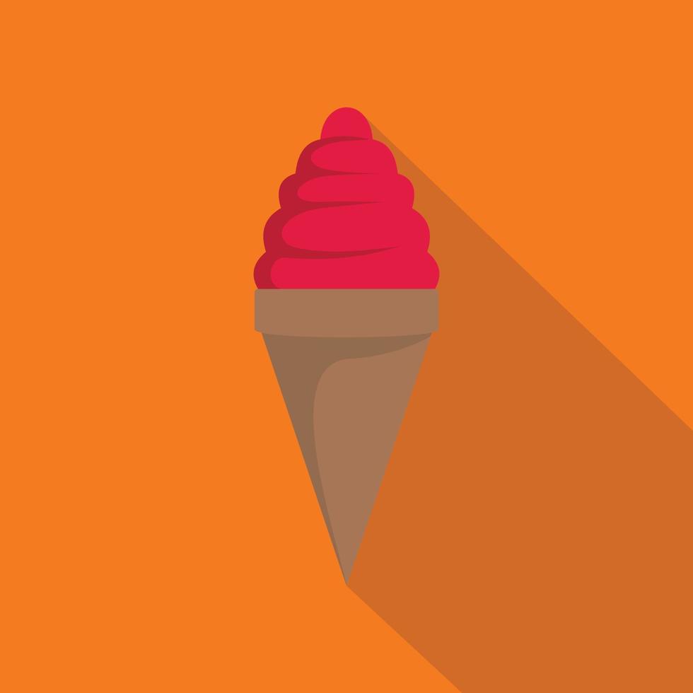 Ice cream icon, flat style vector