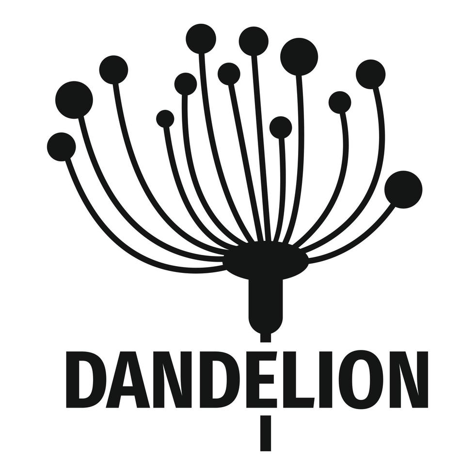 Cute dandelion logo icon, simple style. vector