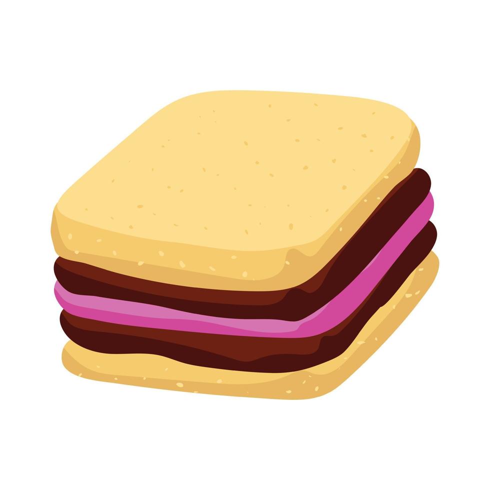 Sweet biscuit icon, cartoon style vector