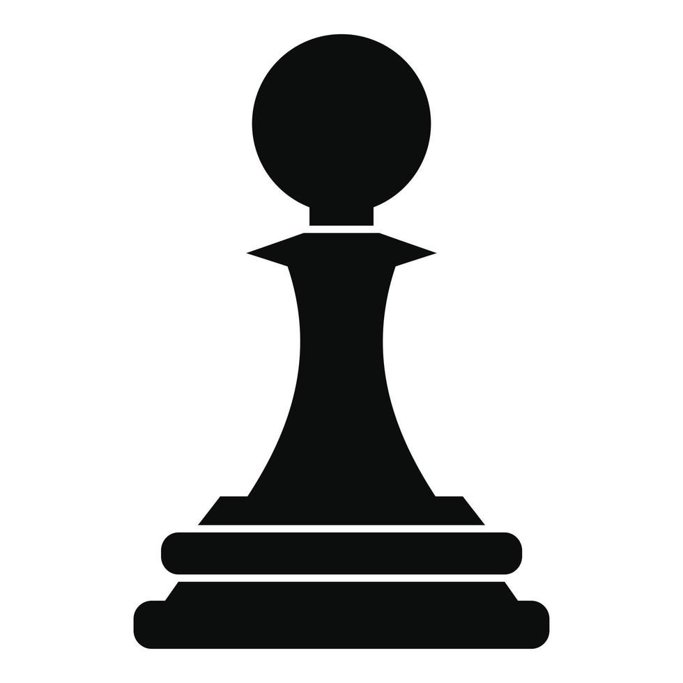Black pawn icon, simple style vector