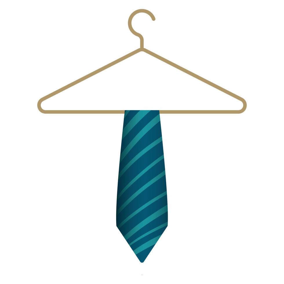 Blue tie on hanger icon, cartoon style vector