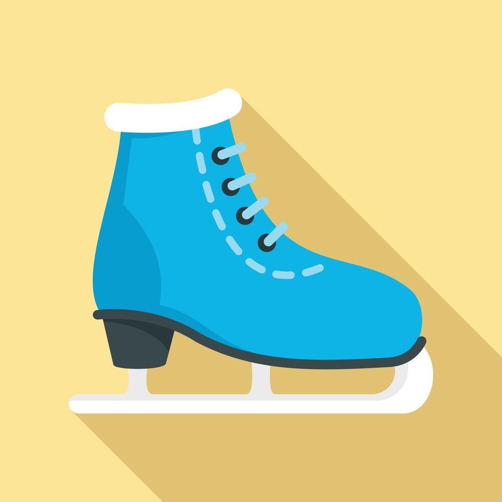Ice skate icon, flat style vector