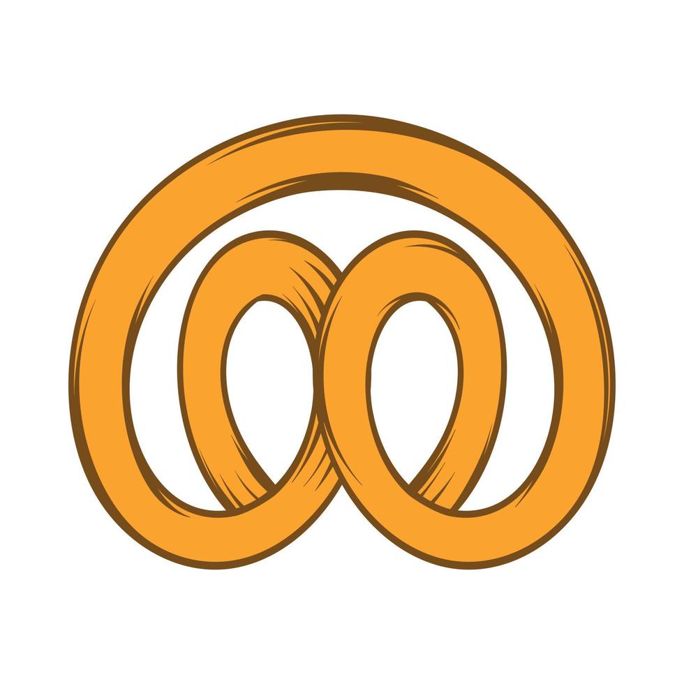 Pretzel icon in cartoon style vector