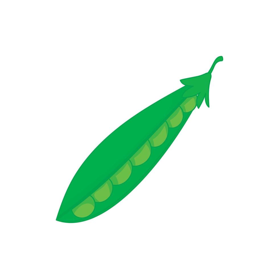 icono verde de guisantes en estilo de dibujos animados vector