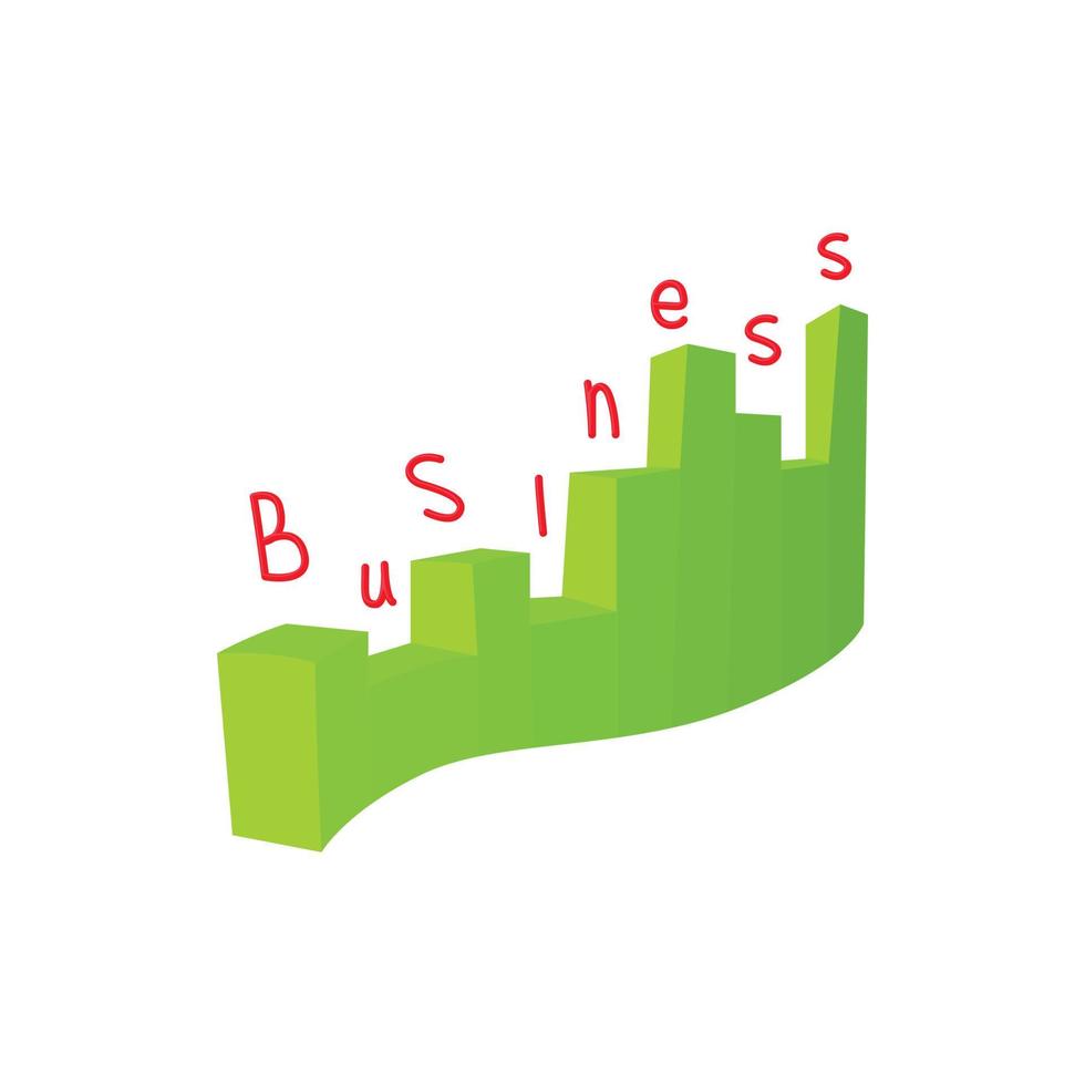 Statistics business icon, cartoon style vector