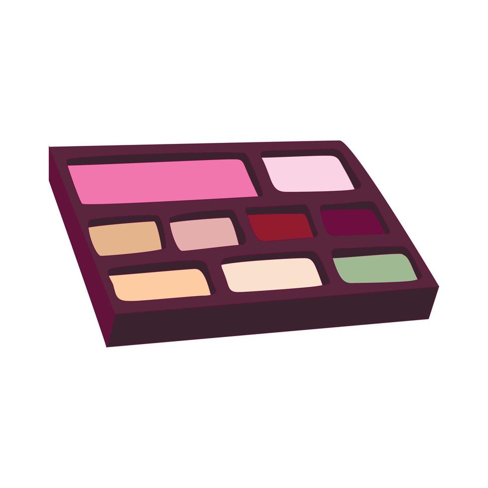 Makeup palette icon in cartoon style vector