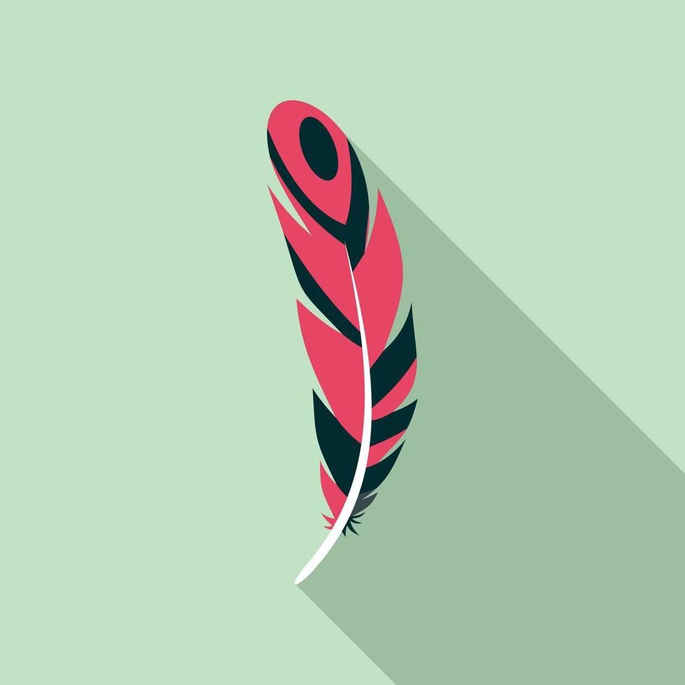 Aztec feather icon, flat style vector