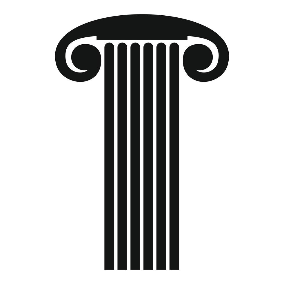 Marble column icon, simple style. vector