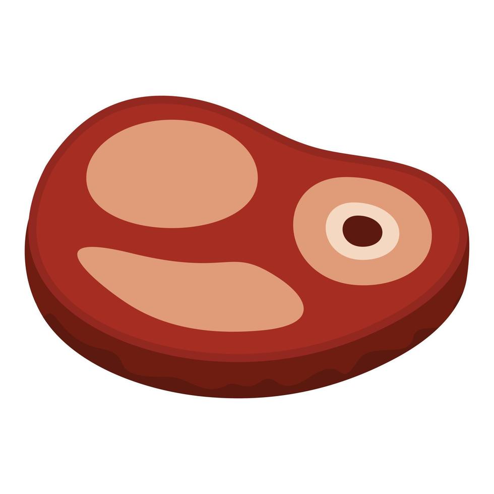 Dinner steak icon, flat style vector