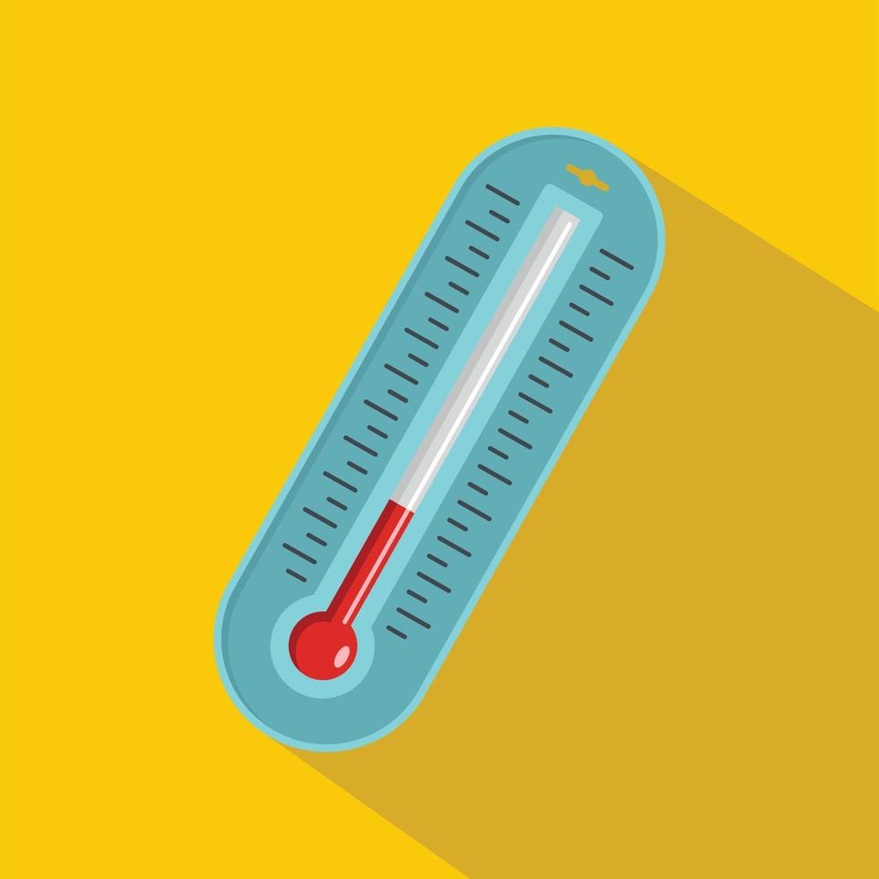 Fever thermometer icon, flat style vector