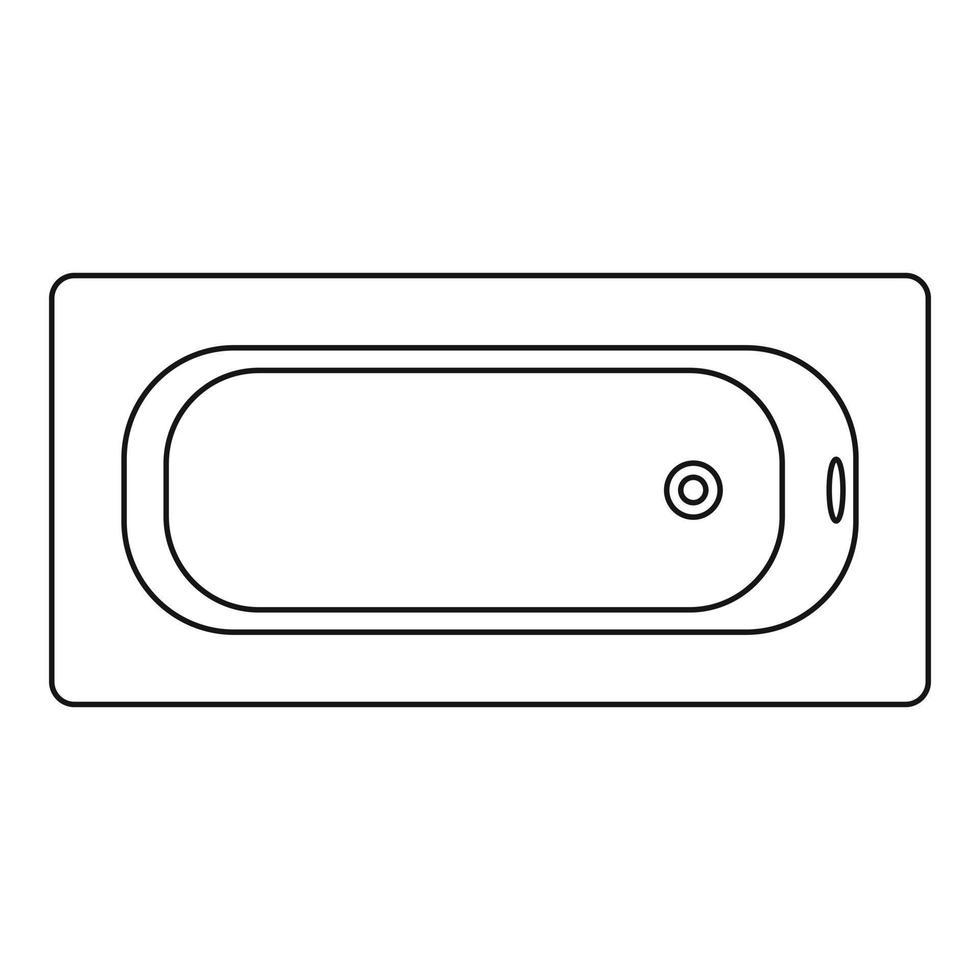 Air view bathtube icon, outline style vector