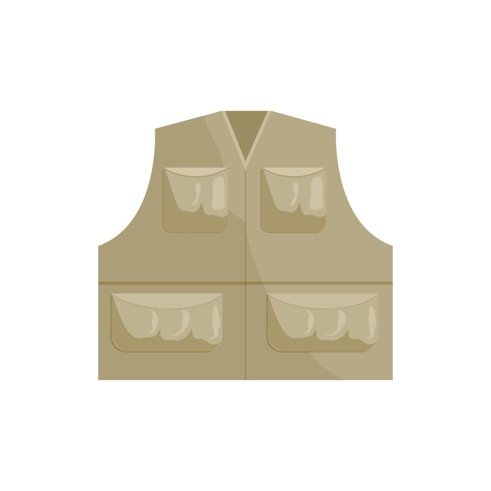 Hunting vest icon, cartoon style vector