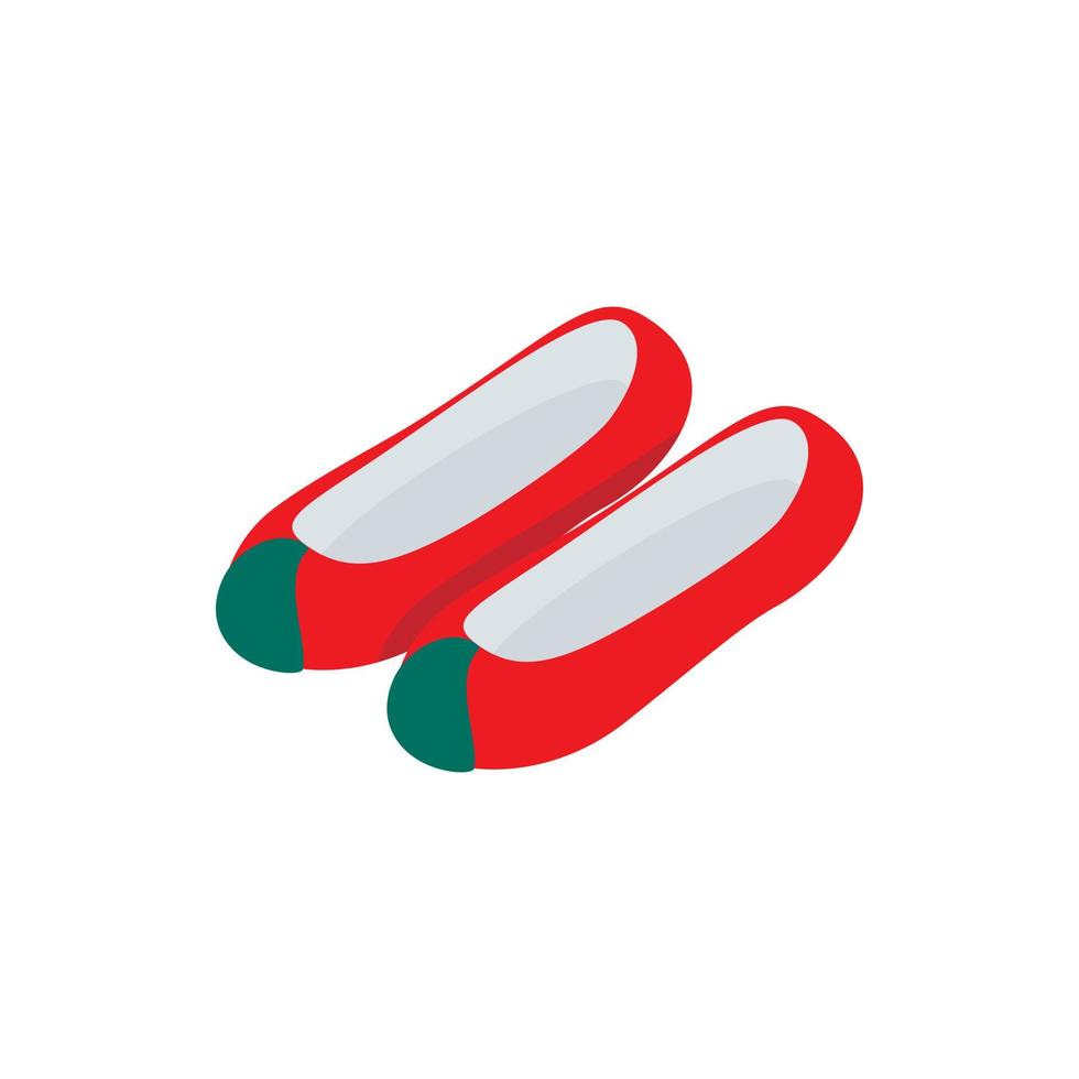 Korean shoes icon, isometric 3d style vector
