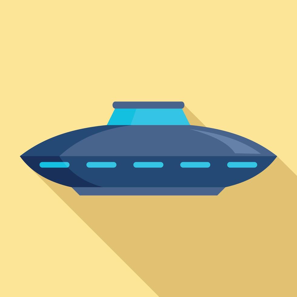 Alien ship icon, flat style vector