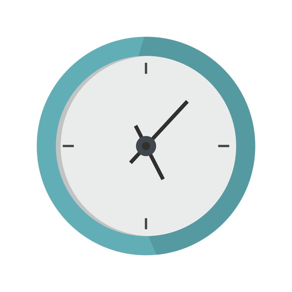 Clock minimal icon, flat style vector