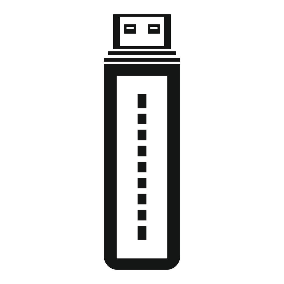 Flash drive icon, simple style vector
