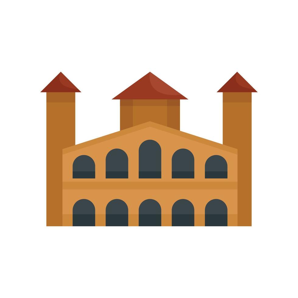 Hystorical building icon, flat style vector