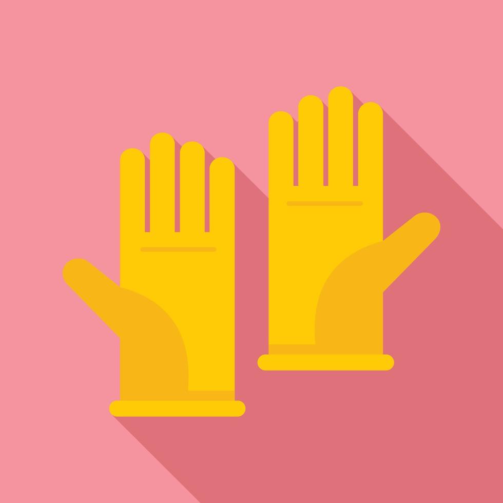 icono de guantes de goma, estilo plano vector