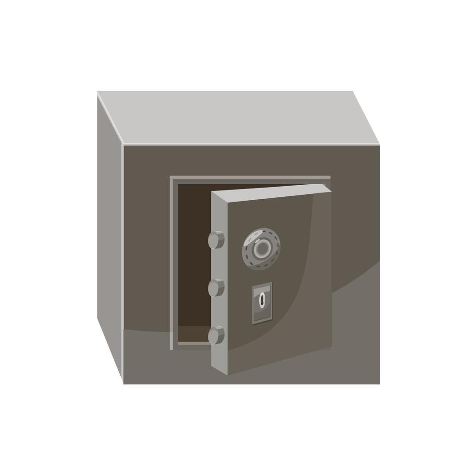 Open security safe icon, cartoon style vector