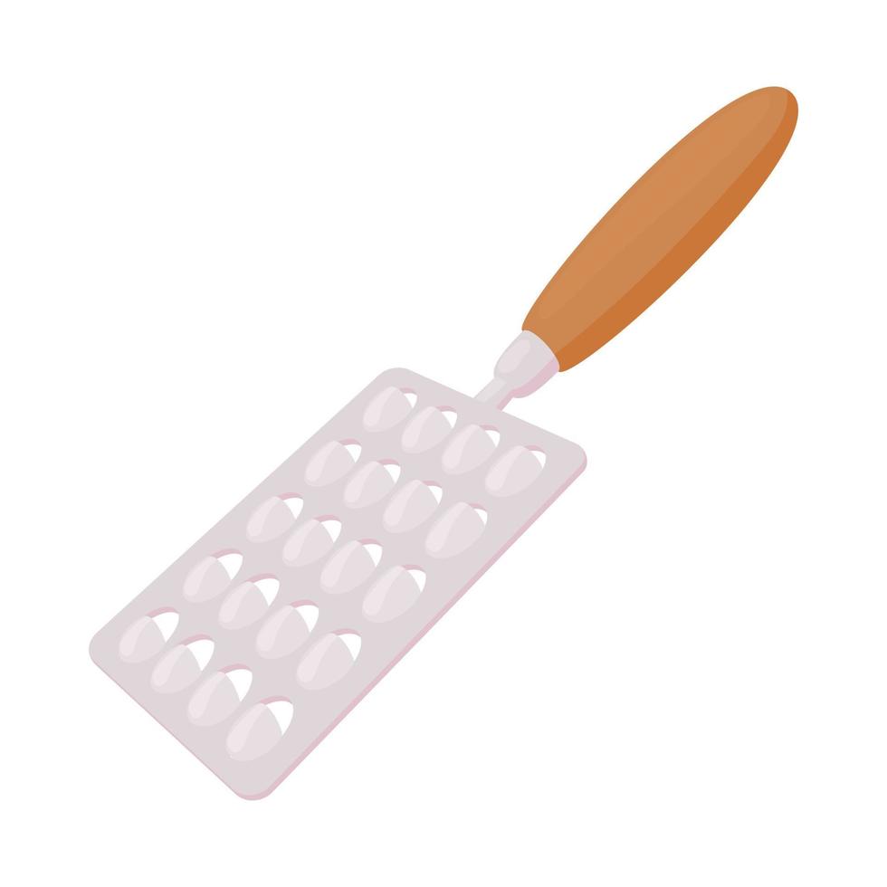 Cheese grater with a wooden handle icon vector