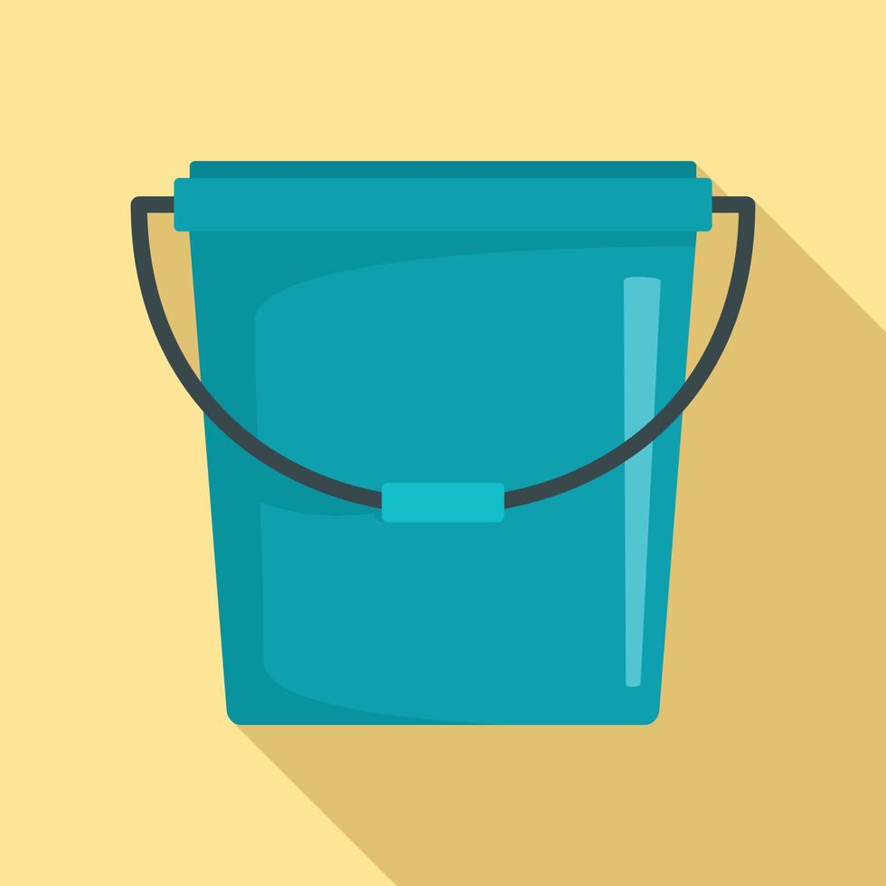 Plastic bucket icon, flat style vector