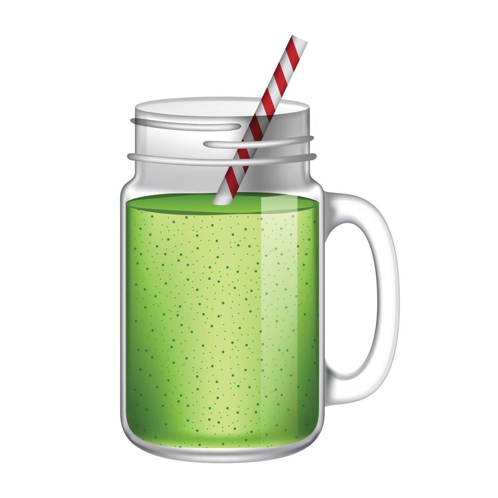 Green smoothie mockup, realistic style vector
