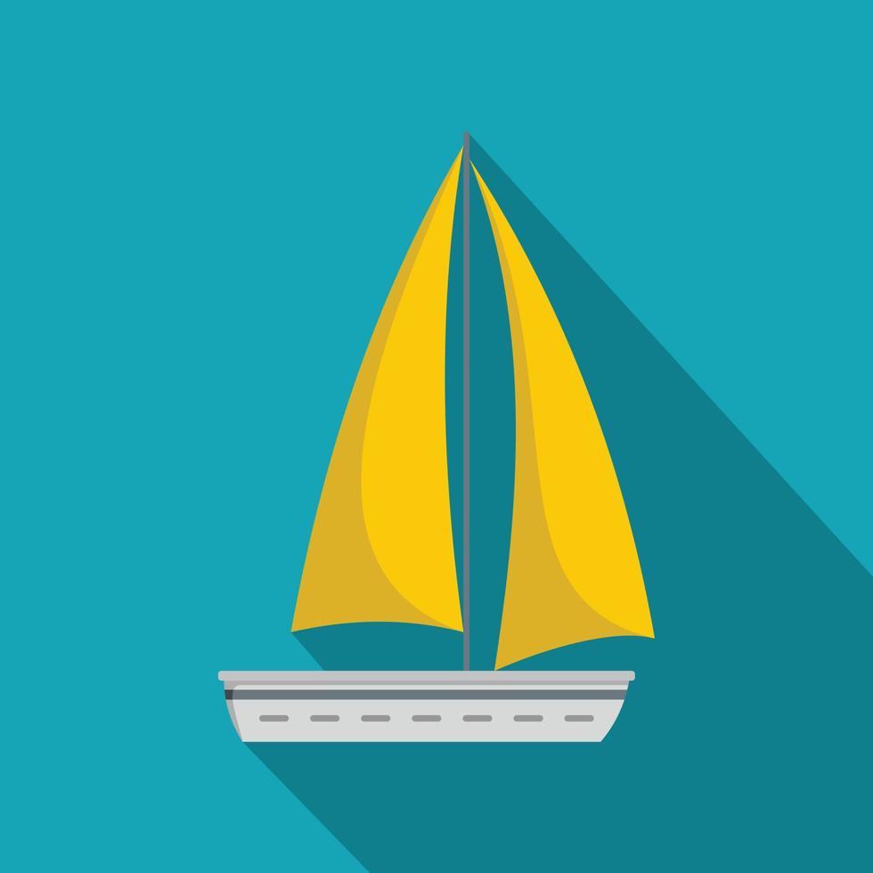 Yacht travel icon, flat style vector