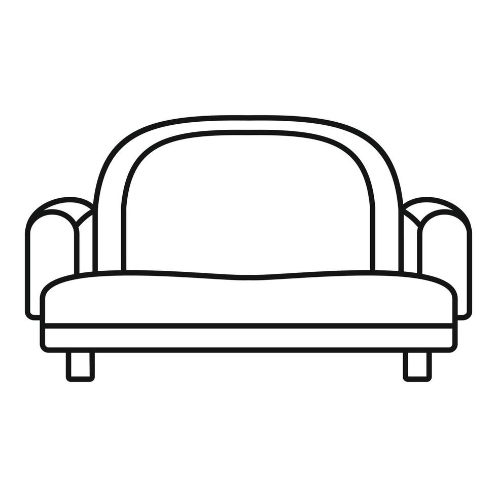 icono de sofá sillón, estilo de contorno vector