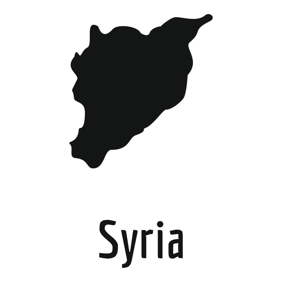 mapa de siria en vector negro simple