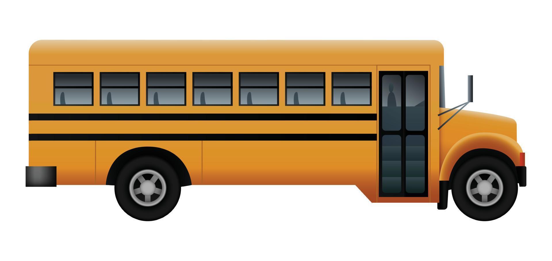 Side door of school bus mockup, realistic style vector