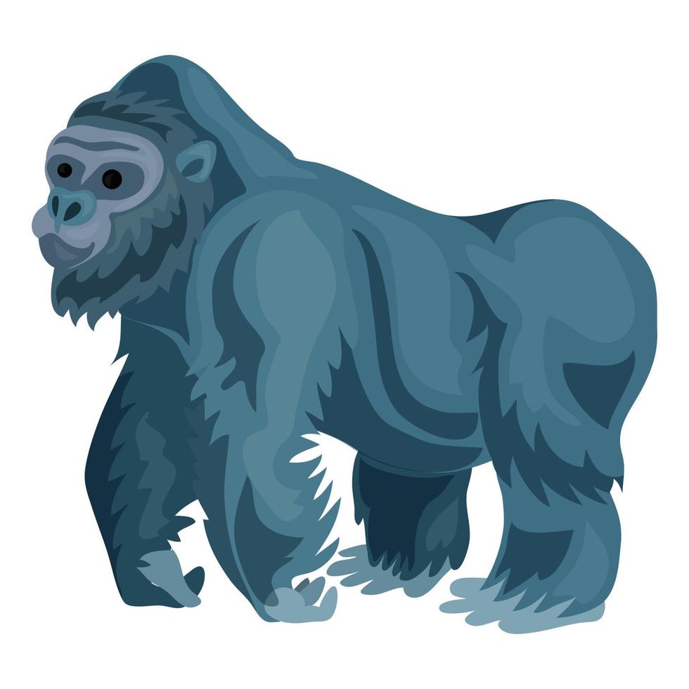 Gorilla icon, cartoon style vector