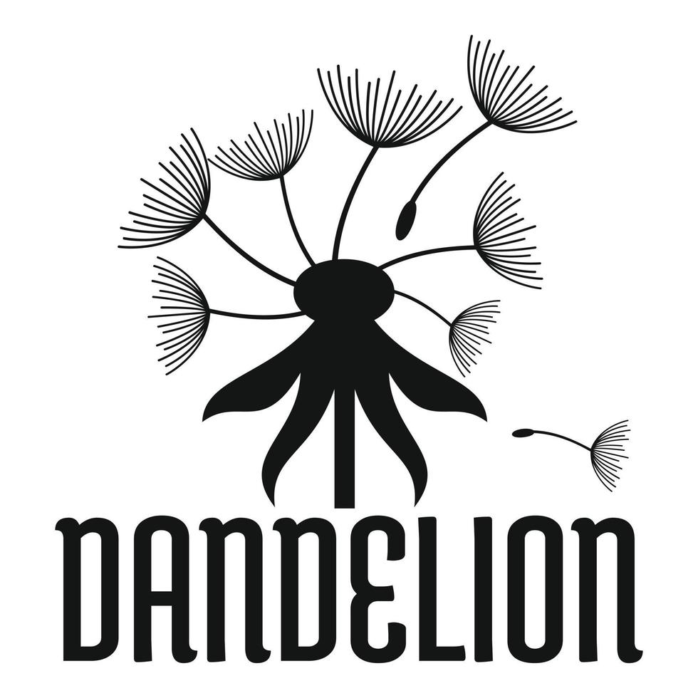 Field dandelion logo icon, simple style. vector