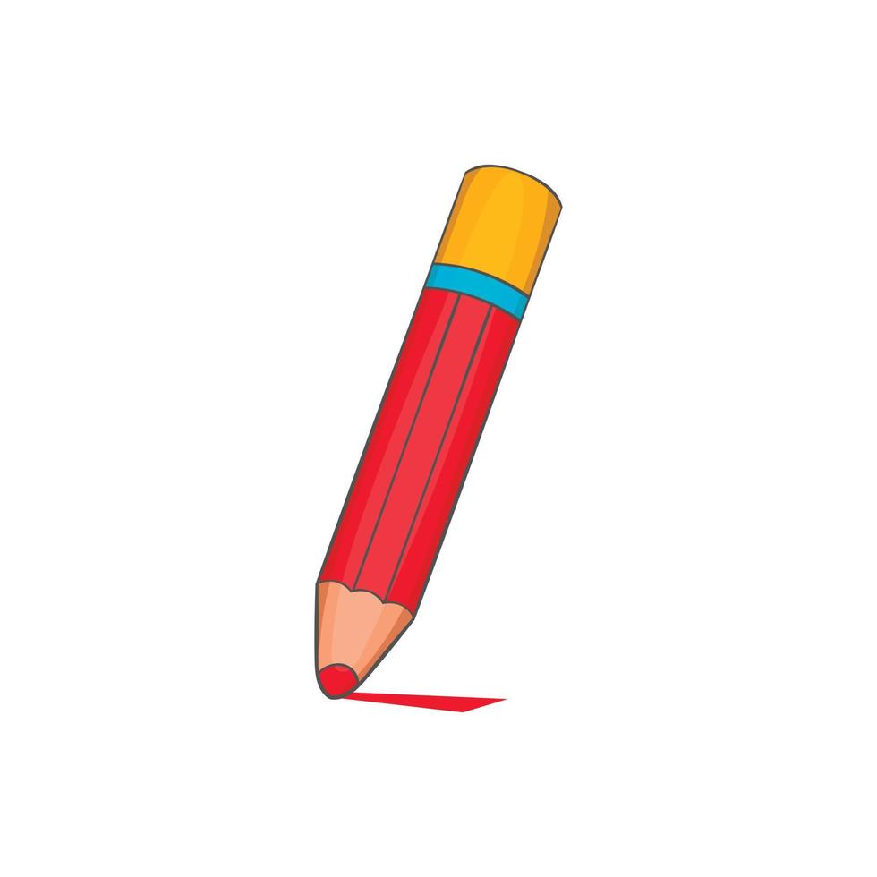 Pencil icon, cartoon style vector