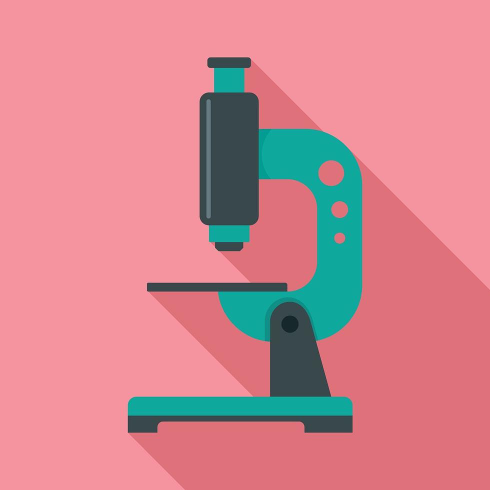 Science microscope icon, flat style vector