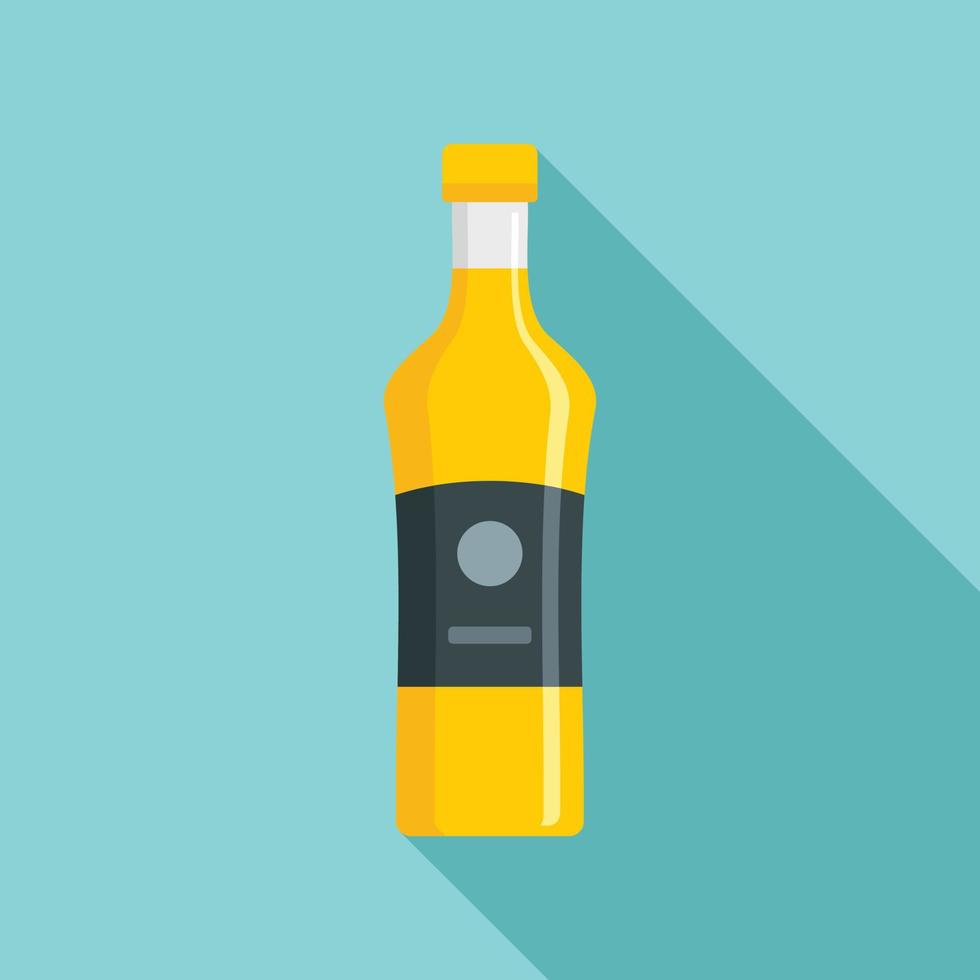 botella, salsa de arroz, icono, plano, estilo vector