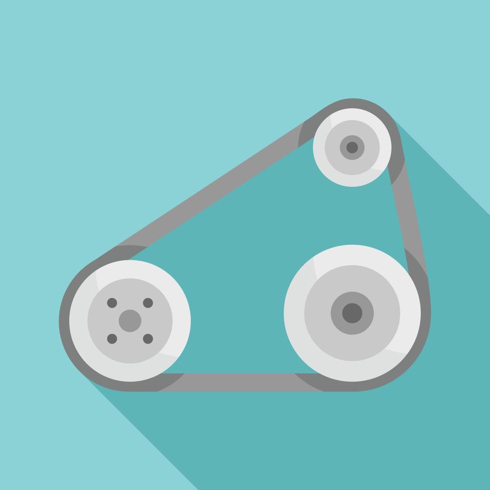Timing belt icon, flat style vector