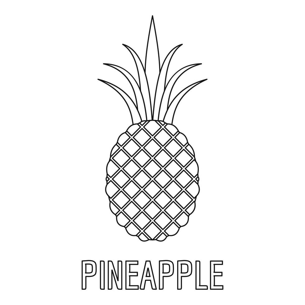 Pineapple icon, outline style. vector