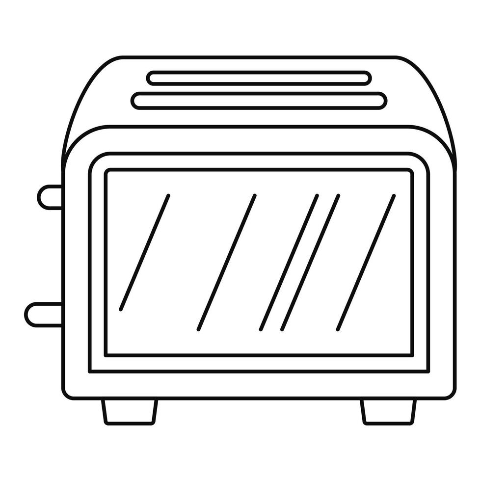 icono de tostadora vintage, estilo de esquema vector