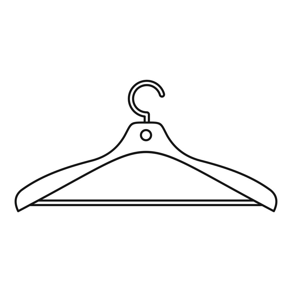 Clothes hanger icon, outline style vector