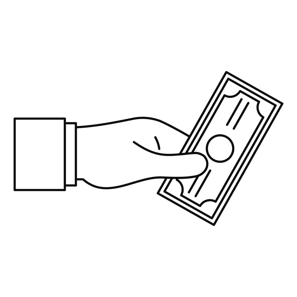 Bribery give money icon, outline style vector