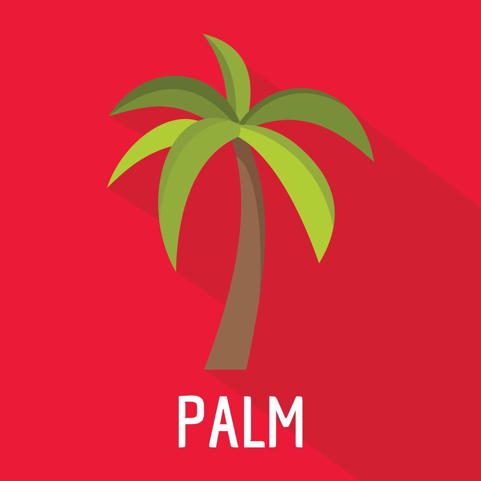 Palm tree icon, flat style vector