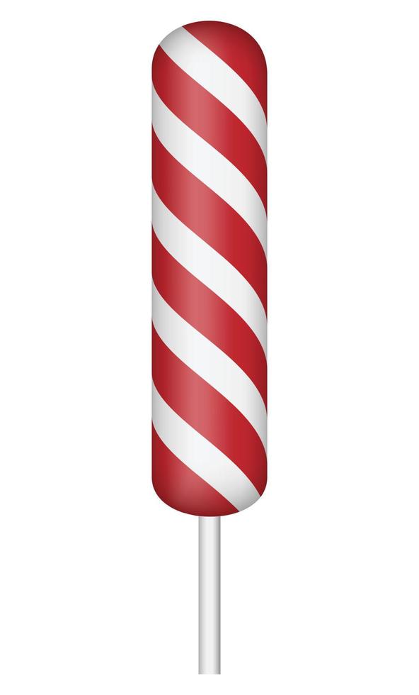 Candy striped stick icon, realistic style vector