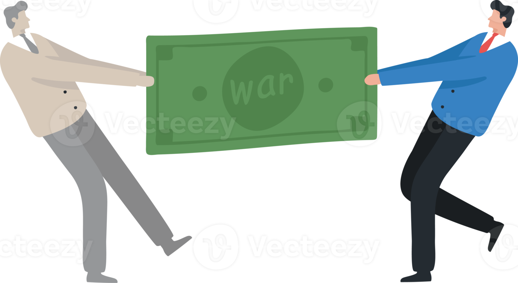 Currency, Devaluation, Financial War, power struggle. Economic war. Interest, inflation, oil, gold. Market interventions and investments. Business competitors are vying for banknotes. png