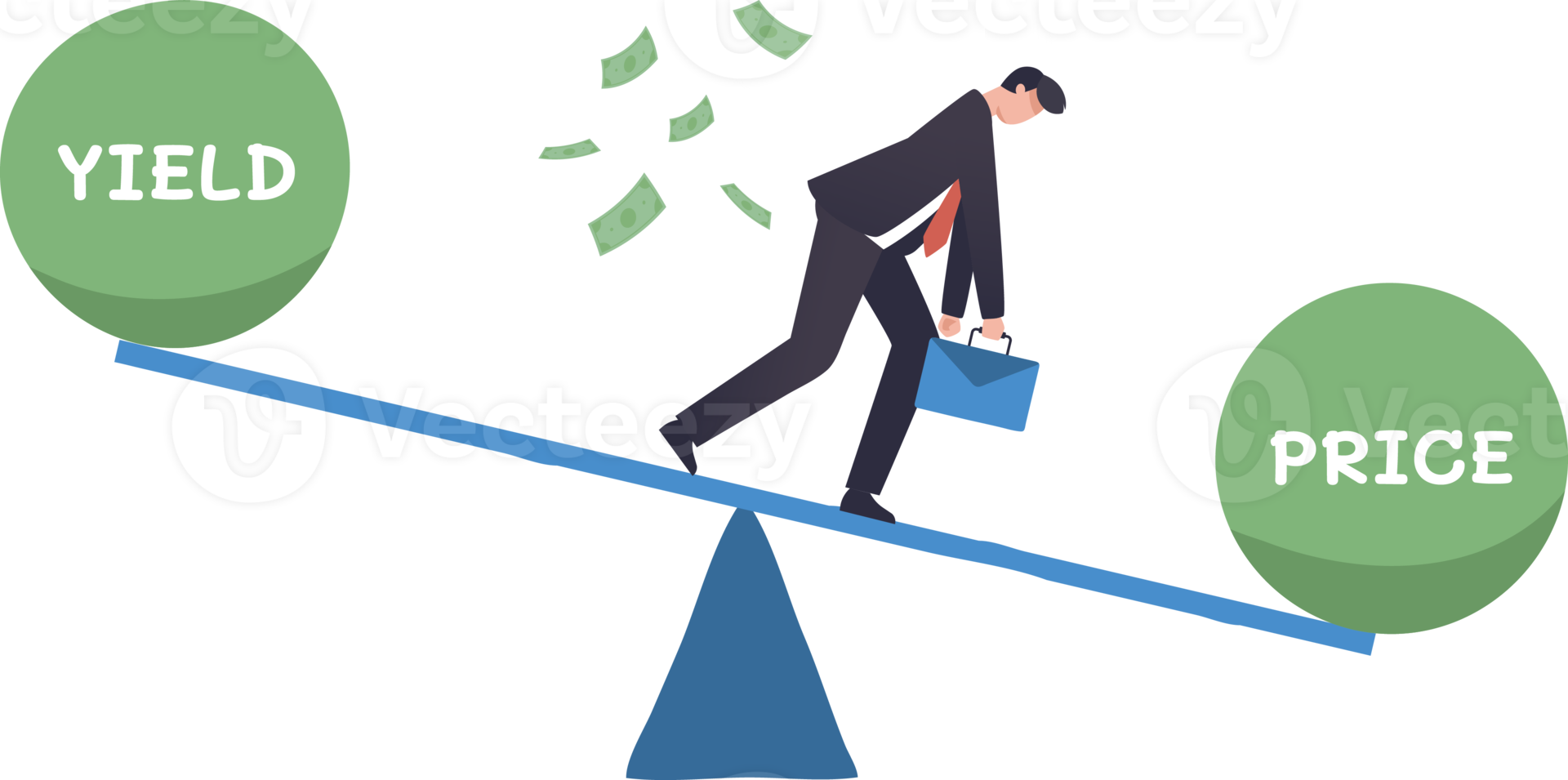 Government bond. Businessmen or speculators are affected by government bonds. illustration png