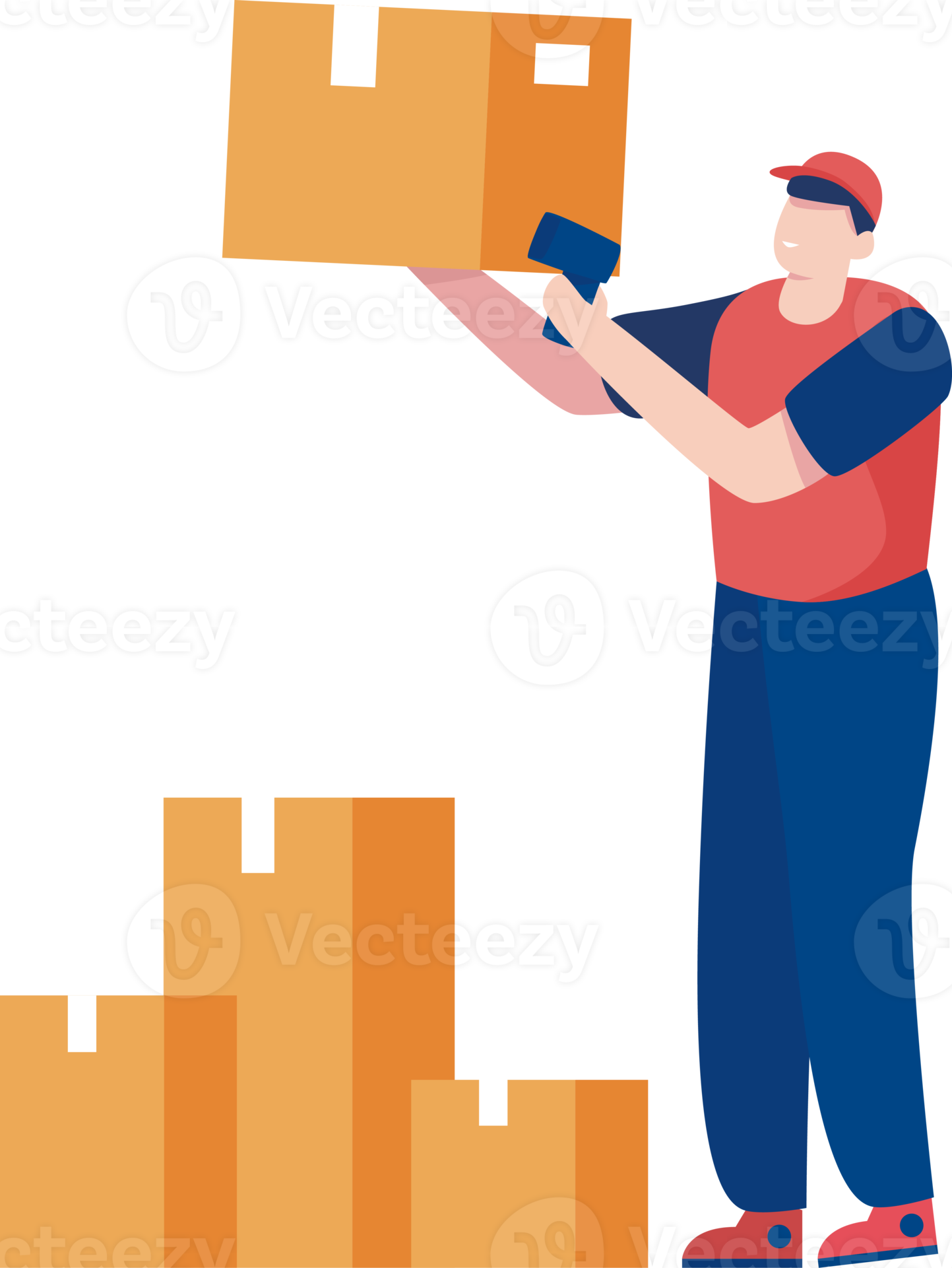 warehouse worker. Delivery man. illustration 14432535 PNG